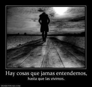 Hay cosas que jamas entendemos, hasta que las vivimos.