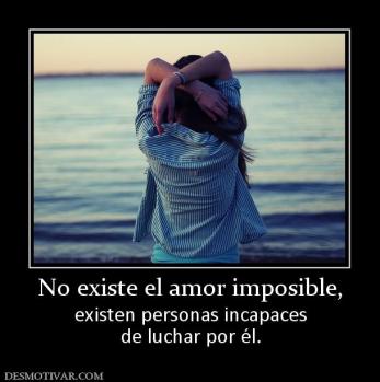 No existe el amor imposible, existen personas incapaces de luchar por él.