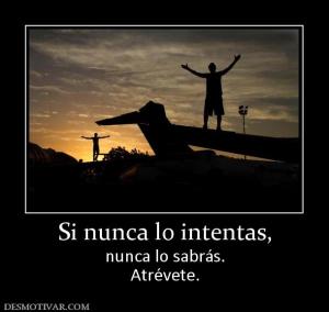 Si nunca lo intentas, nunca lo sabrás. Atrévete.