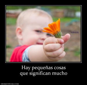 Hay pequeñas cosas que significan mucho