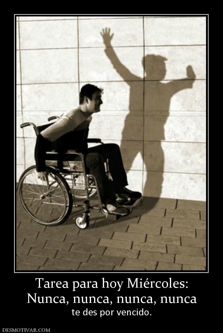 Tarea para hoy Miércoles: Nunca, nunca, nunca, nunca  te des por vencido.
