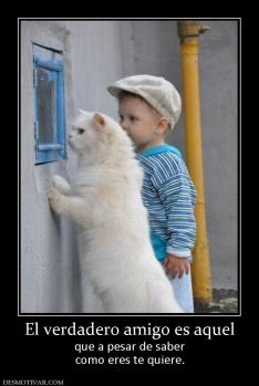 El verdadero amigo es aquel que a pesar de saber como eres te quiere.