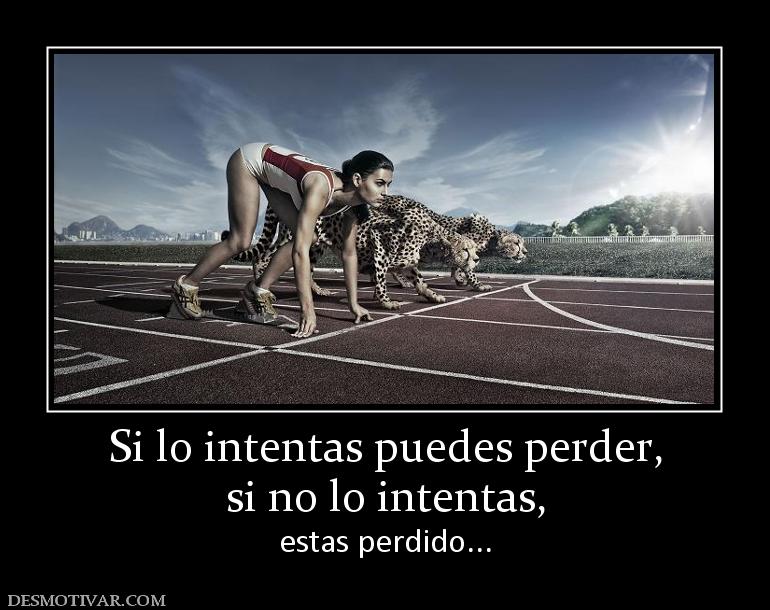 Si lo intentas puedes perder, si no lo intentas,  estas perdido...