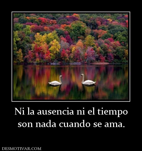 Ni la ausencia ni el tiempo son nada cuando se ama.