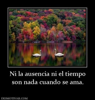 Ni la ausencia ni el tiempo son nada cuando se ama.