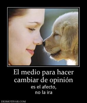 El medio para hacer cambiar de opinión es el afecto, no la ira