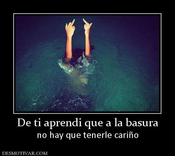 De ti aprendi que a la basura no hay que tenerle cariño
