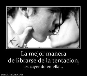 La mejor manera de librarse de la tentacion, es cayendo en ella...