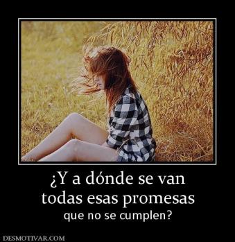 ¿Y a dónde se van todas esas promesas que no se cumplen?