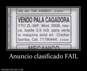 Anuncio clasificado FAIL