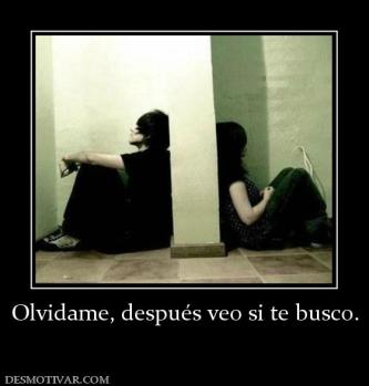 Olvidame, después veo si te busco.