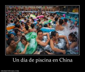 Un día de piscina en China