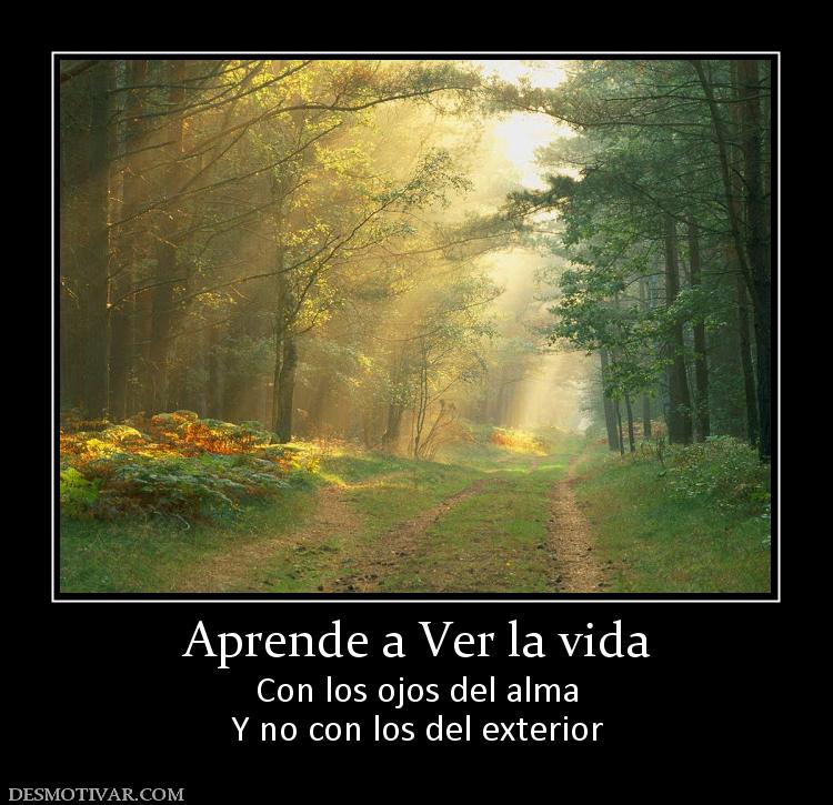 Aprende a Ver la vida Con los ojos del alma Y no con los del exterior