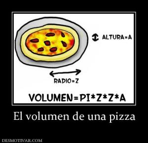 El volumen de una pizza