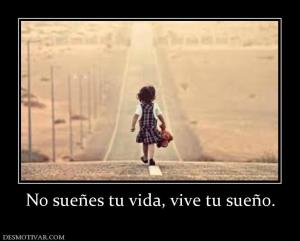 No sueñes tu vida, vive tu sueño.