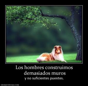 Los hombres construimos  demasiados muros y no suficientes puentes.
