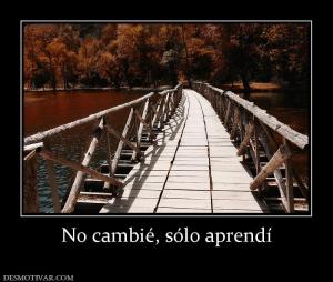 No cambié, sólo aprendí