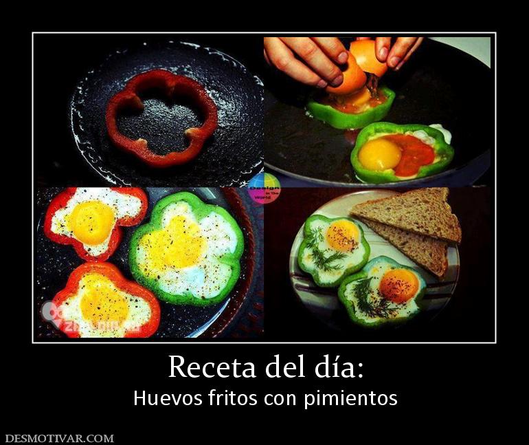 Receta del día: Huevos fritos con pimientos