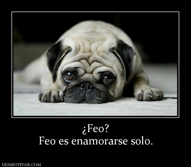 ¿Feo? Feo es enamorarse solo.