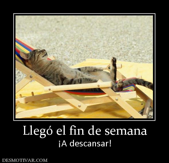 Llegó el fin de semana ¡A descansar!