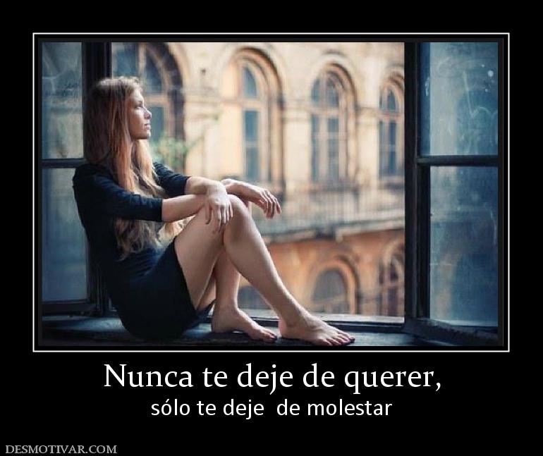 Nunca te deje de querer, sólo te deje  de molestar