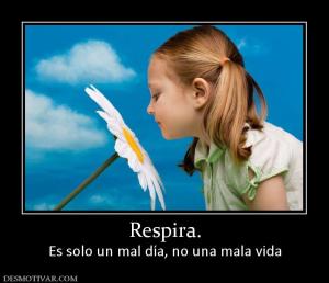 Respira. Es solo un mal día, no una mala vida