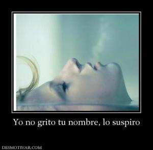 Yo no grito tu nombre, lo suspiro