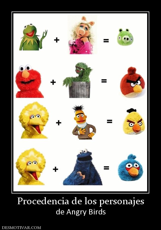 Procedencia de los personajes de Angry Birds
