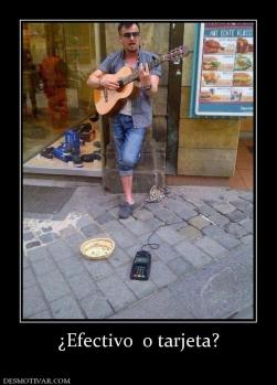 ¿Efectivo  o tarjeta?