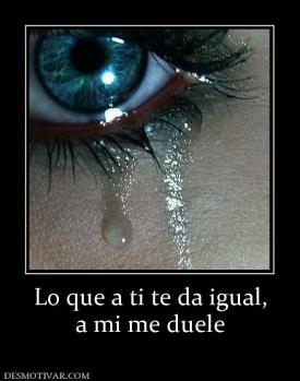 Lo que a ti te da igual, a mi me duele