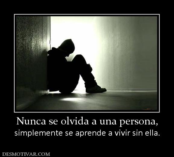 Nunca se olvida a una persona, simplemente se aprende a vivir sin ella.