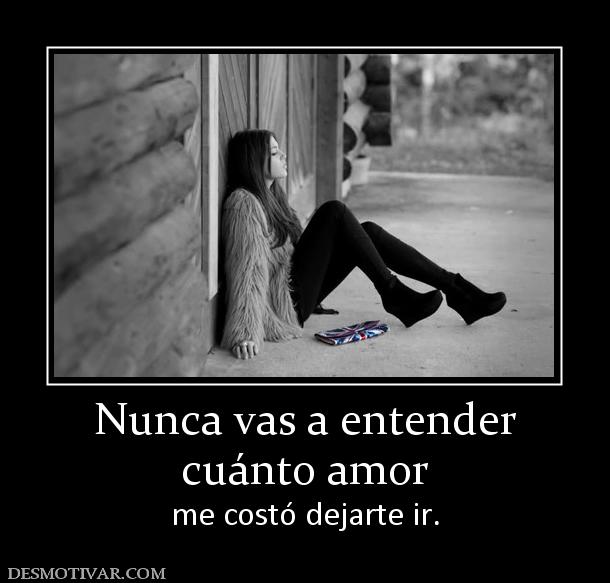 Nunca vas a entender cuánto amor  me costó dejarte ir.