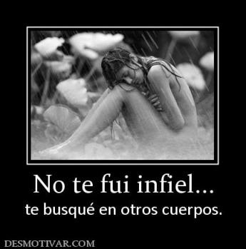 No te fui infiel... te busqué en otros cuerpos.