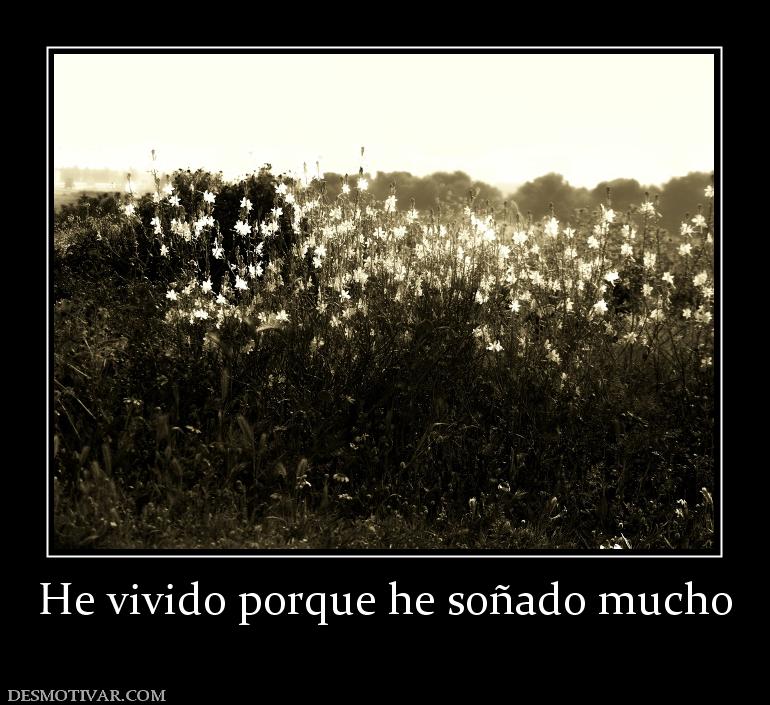 He vivido porque he soñado mucho