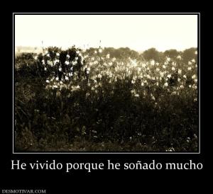 He vivido porque he soñado mucho