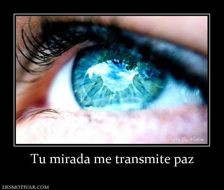 Tu mirada me transmite paz