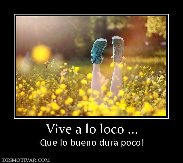 Vive a lo loco ... Que lo bueno dura poco!