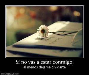 Si no vas a estar conmigo, al menos déjame olvidarte