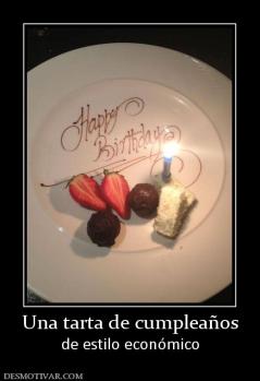 Una tarta de cumpleaños de estilo económico