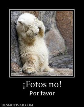 ¡Fotos no! Por favor
