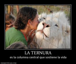 LA TERNURA es la columna central que sostiene la vida