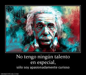 No tengo ningún talento en especial,  sólo soy apasionadamente curioso