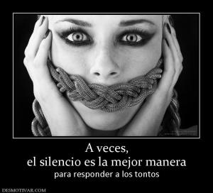 A veces, el silencio es la mejor manera para responder a los tontos