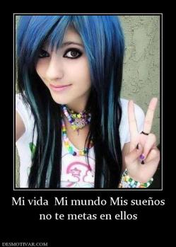 Mi vida  Mi mundo Mis sueños no te metas en ellos