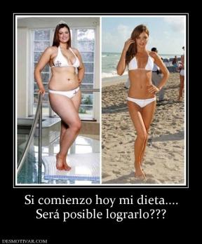 Si comienzo hoy mi dieta.... Será posible lograrlo???