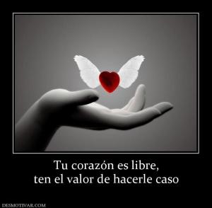 Tu corazón es libre, ten el valor de hacerle caso