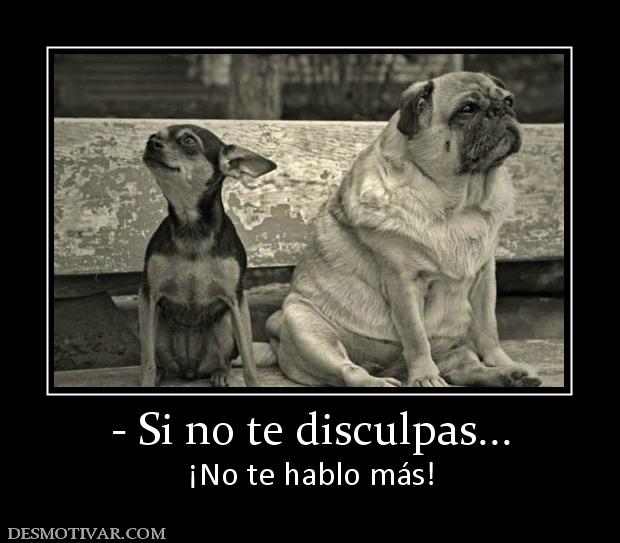 - Si no te disculpas... ¡No te hablo más!