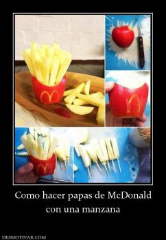 Como hacer papas de McDonald con una manzana