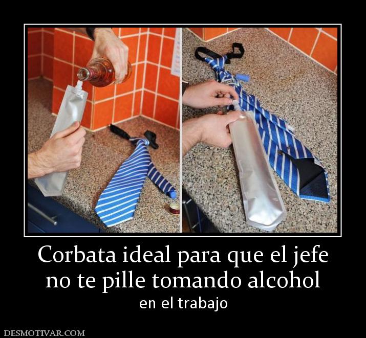 Corbata ideal para que el jefe no te pille tomando alcohol en el trabajo