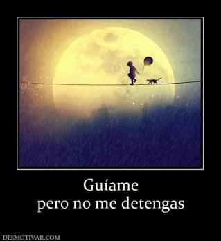 Guíame pero no me detengas